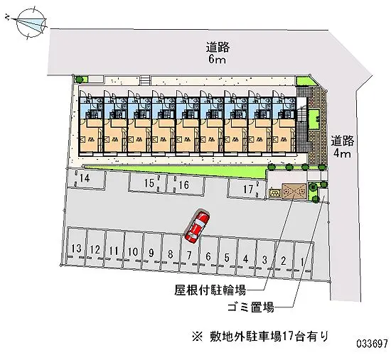 ★手数料０円★行田市長野１丁目　月極駐車場（LP）